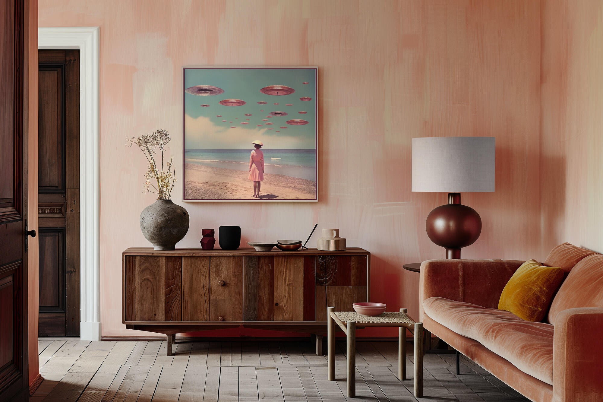 Space Beach Collage Art
