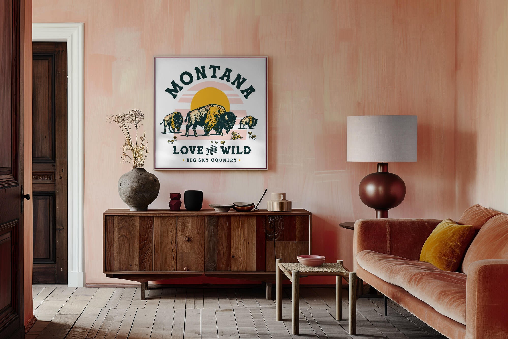 Montana Buffalo Art: Love The Wild