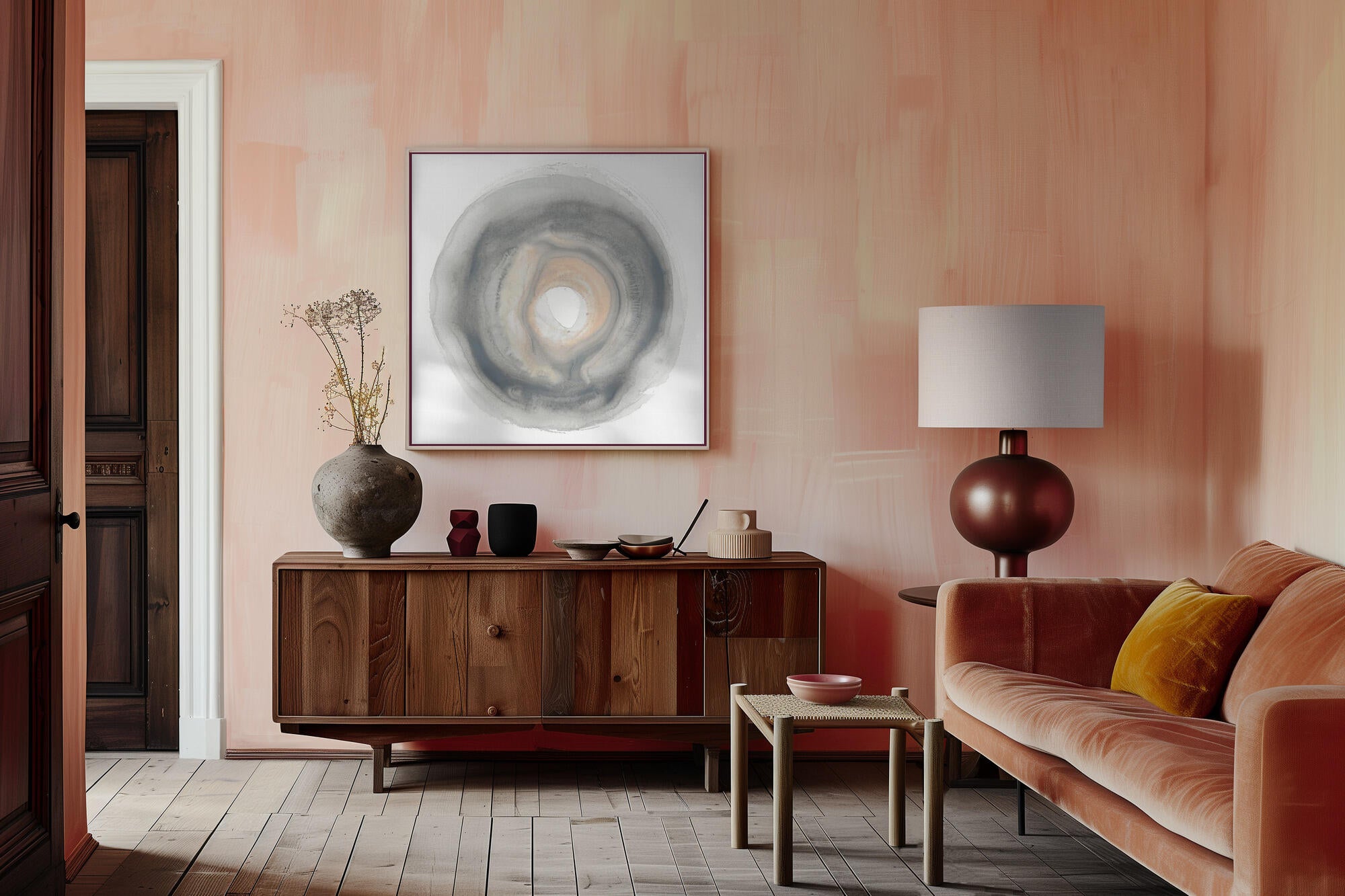 Calm Circles with Muted Gray and Beige Tones