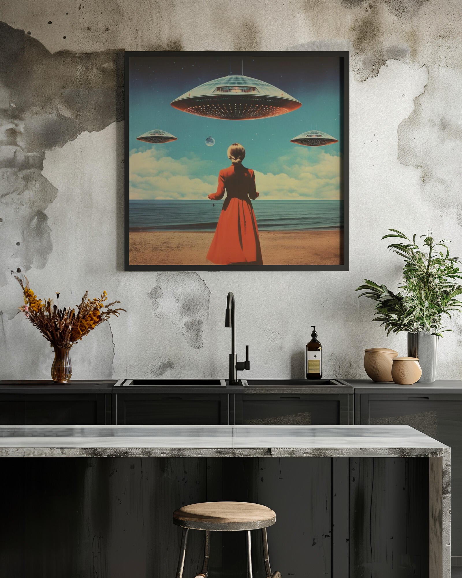 UFO Skies Collage Art