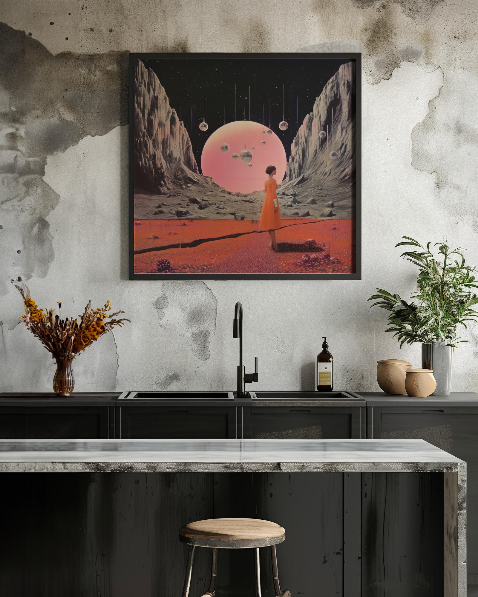 Round Space Collage Art
