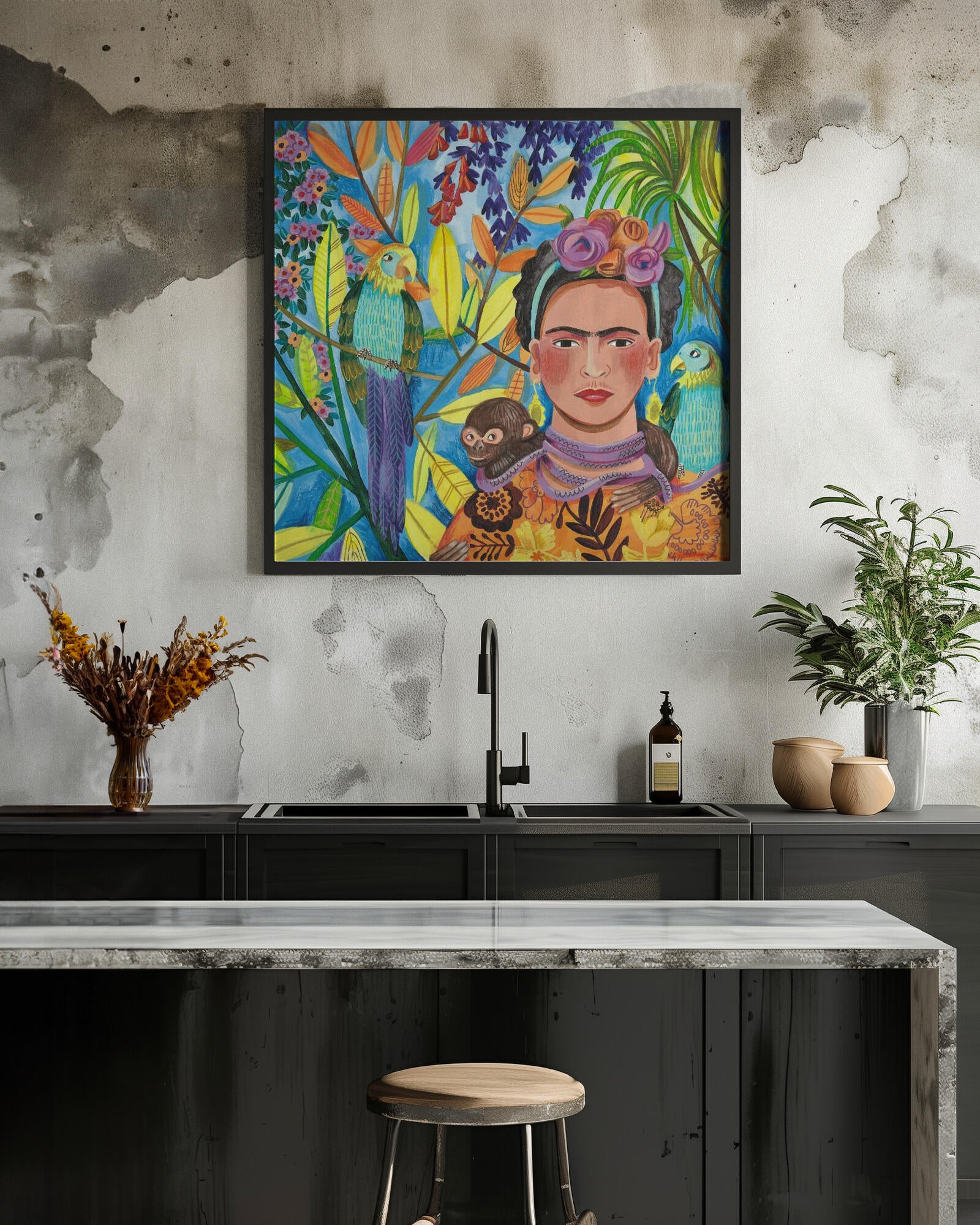 Frida and her parrots
