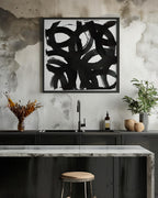 Black Ink Curls Print