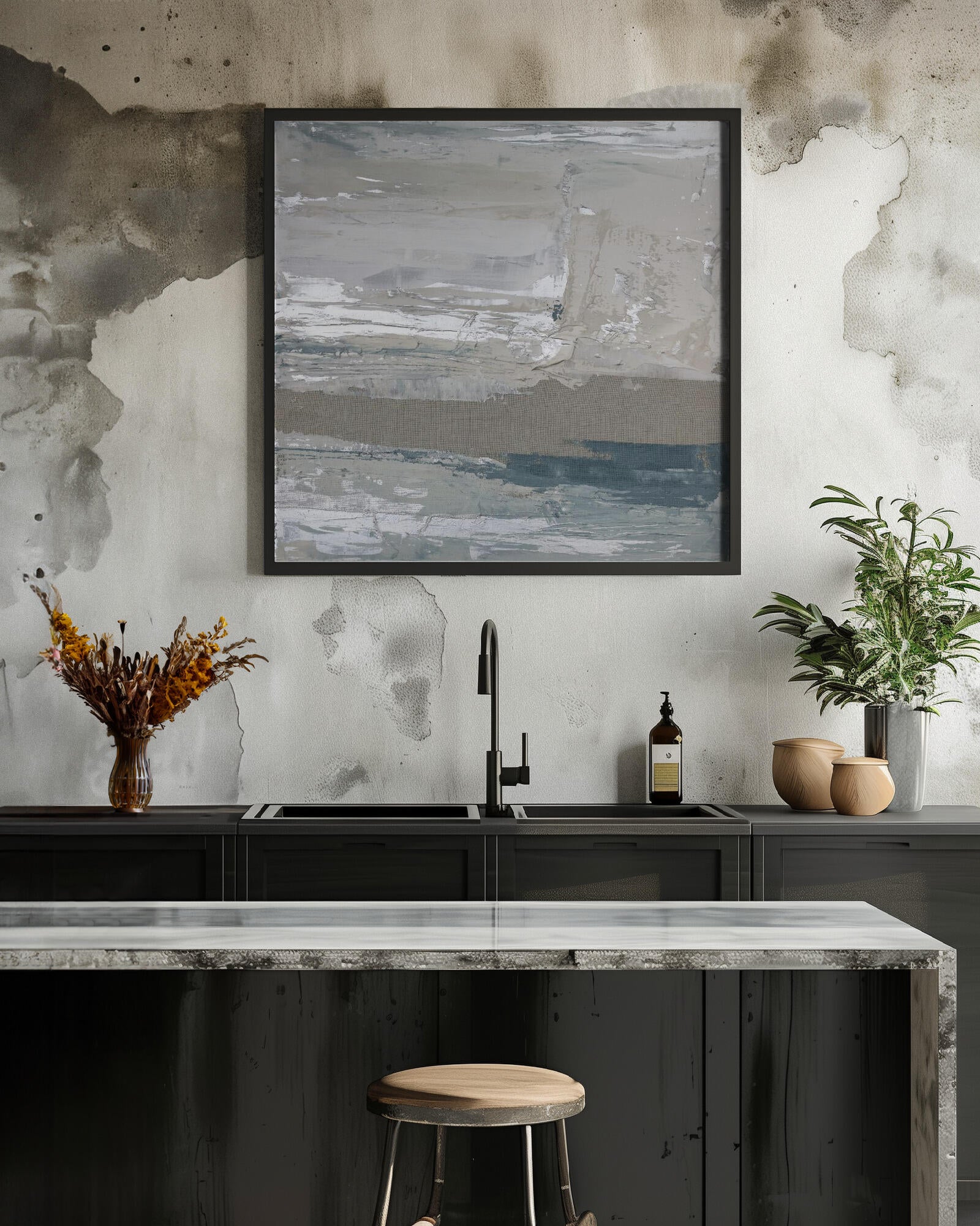 Layers of Gray White and Beige