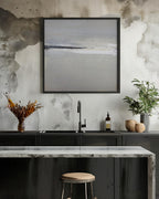 Serene Horizon with Soft Gray and White Tones