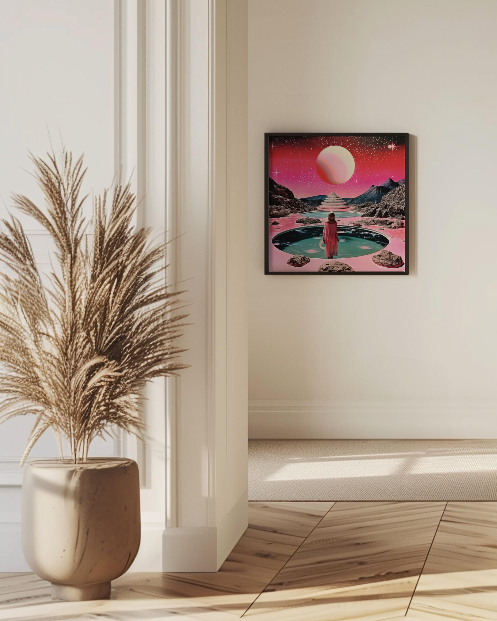 A Woman in Gazes at a Cosmic Landscape