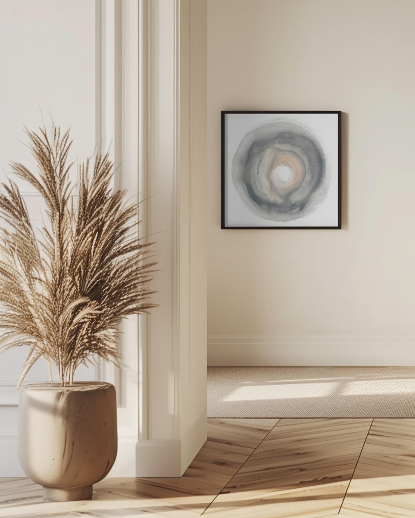 Calm Circles with Muted Gray and Beige Tones