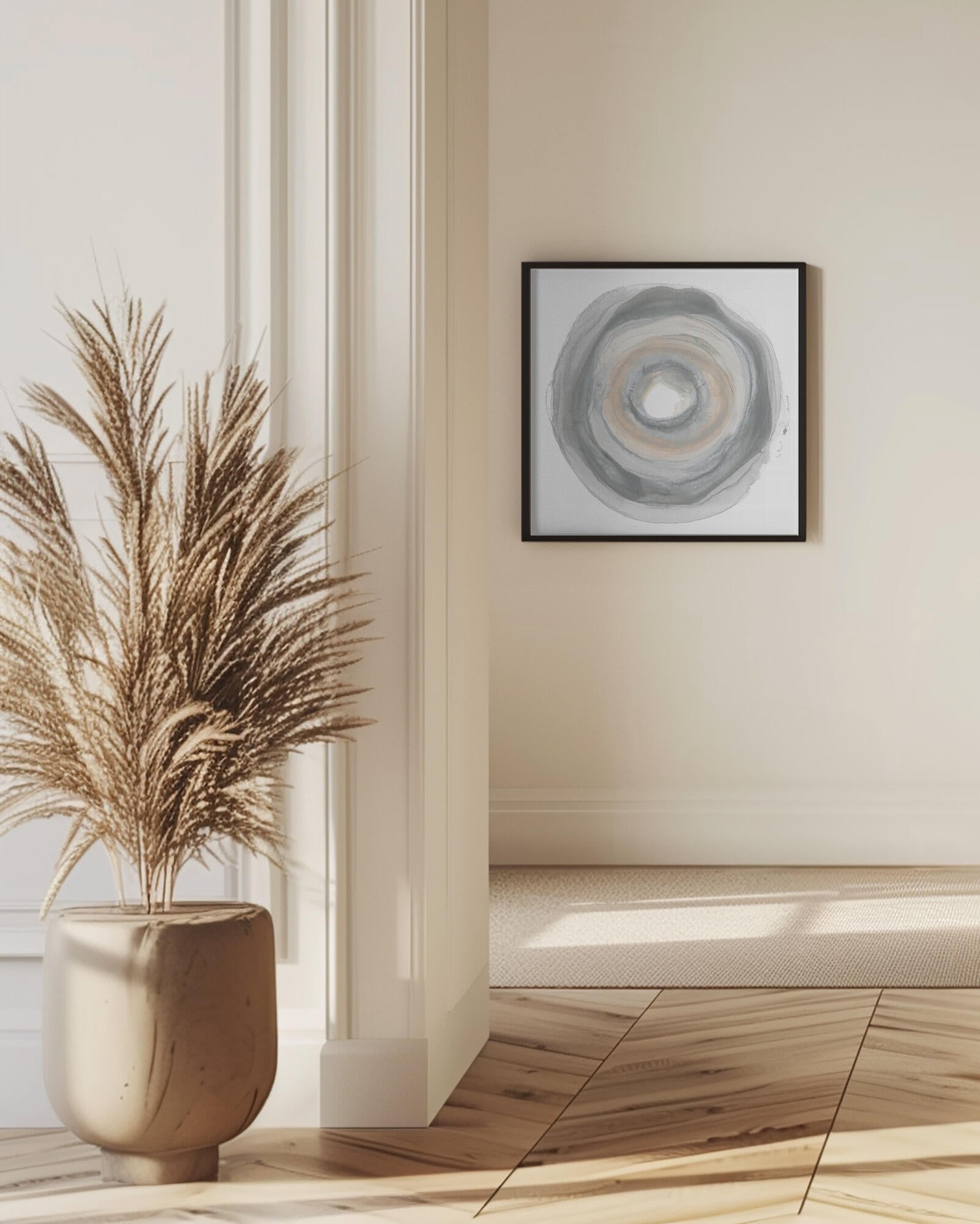 Calm Circles with Muted Gray and Beige Tones