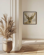 Deer In Snowy Winter Forest