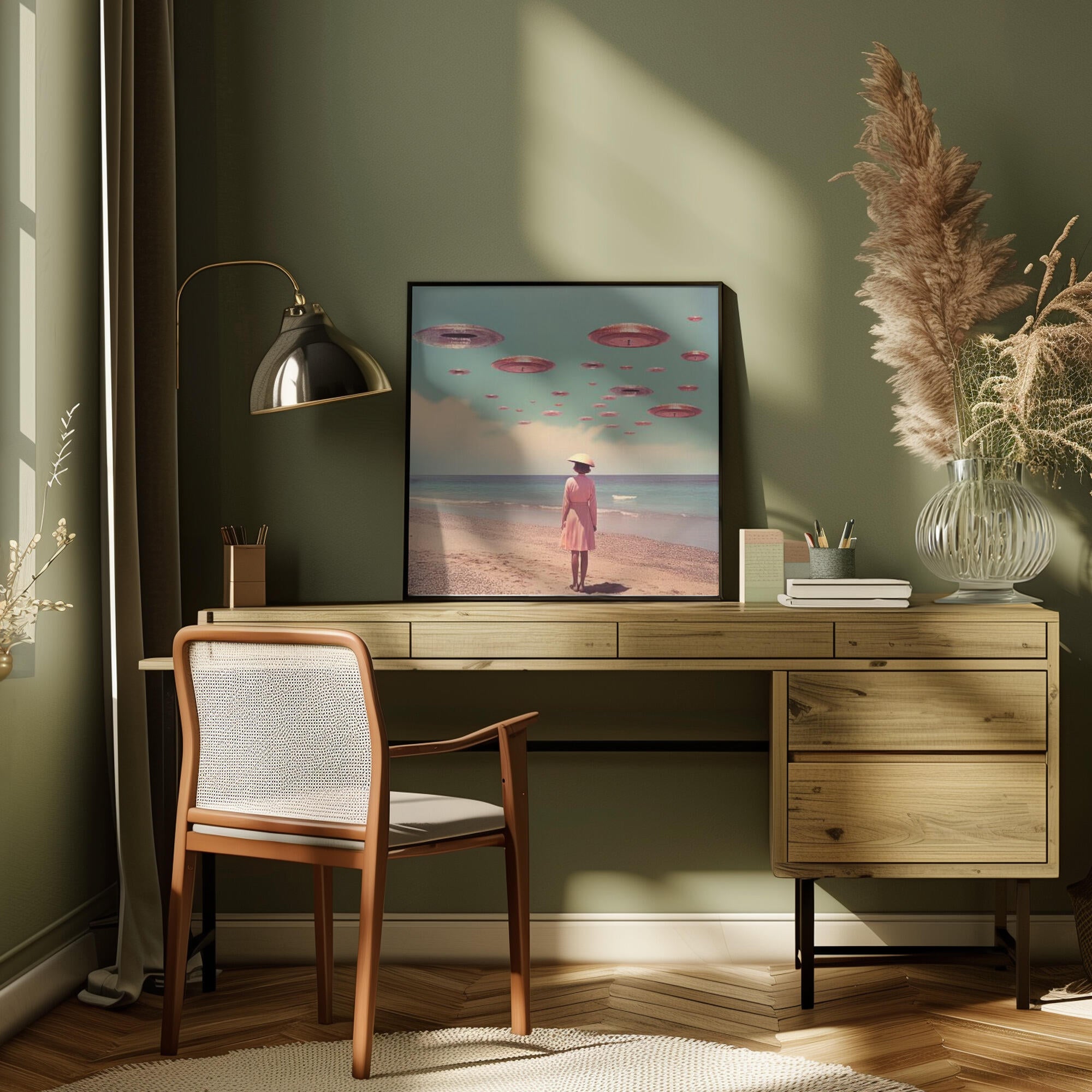 Space Beach Collage Art