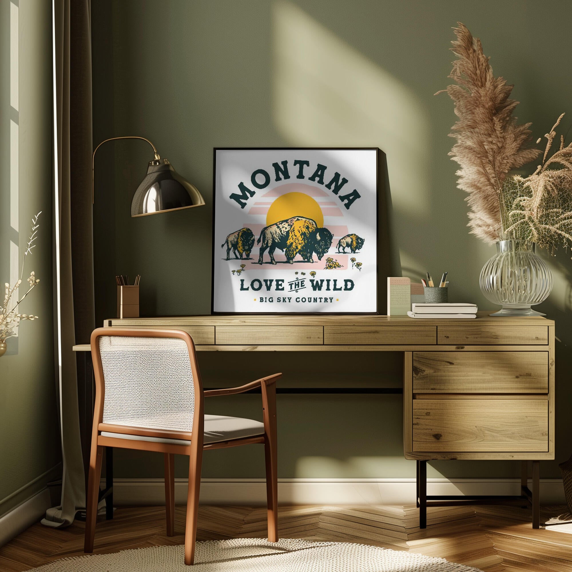 Montana Buffalo Art: Love The Wild