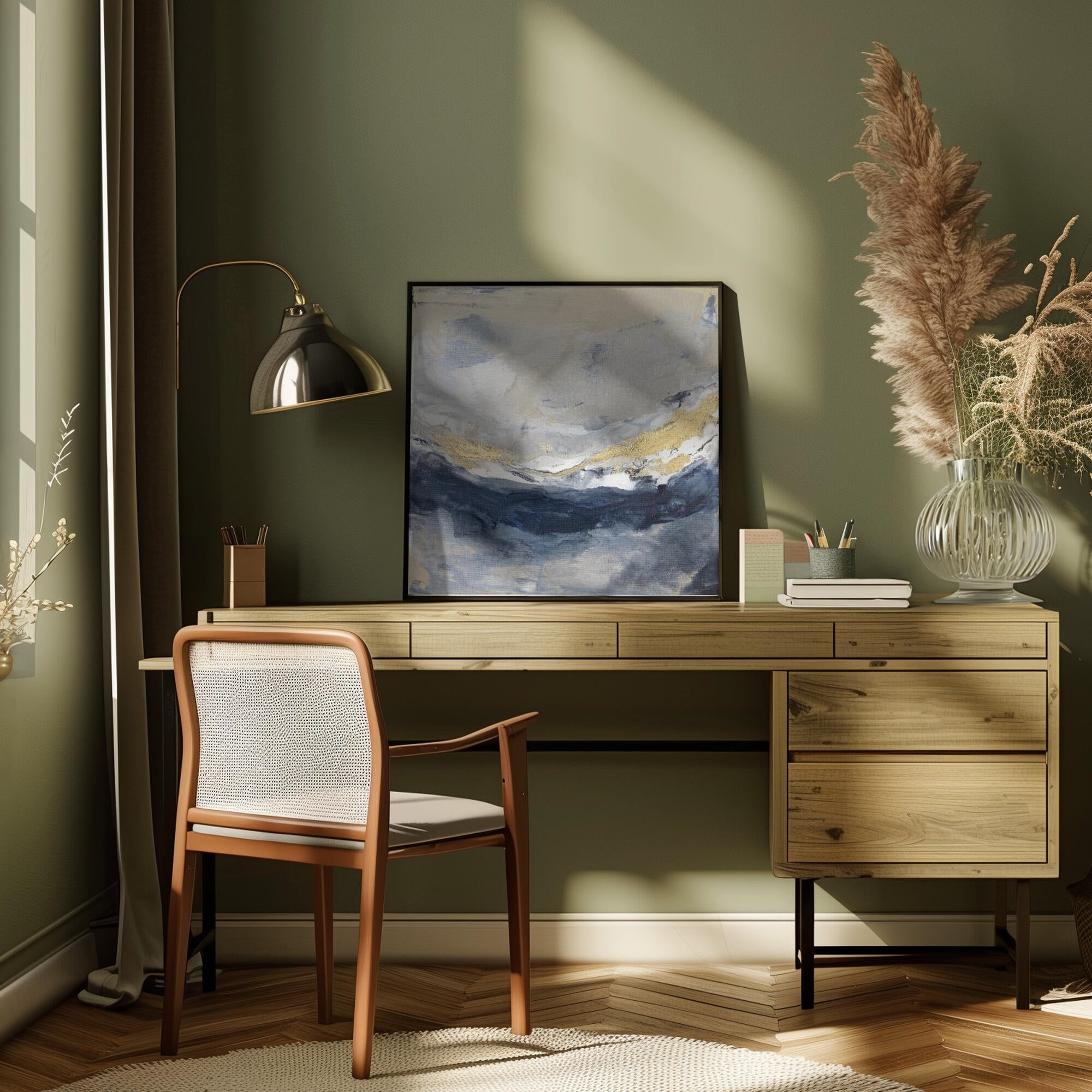 Layers of Blue Gray and Gold Tones
