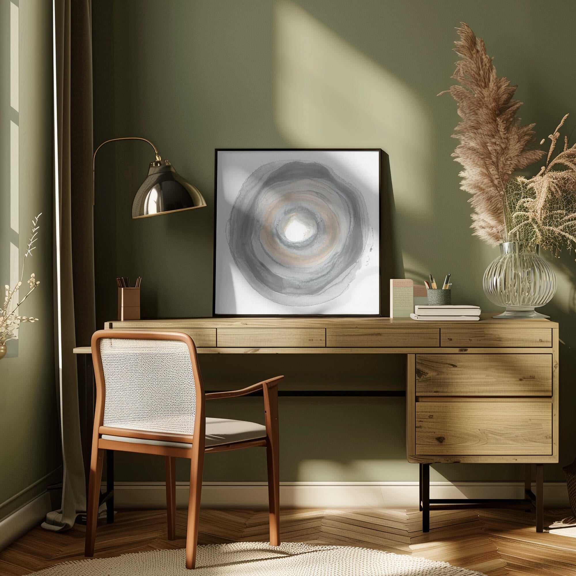 Calm Circles with Muted Gray and Beige Tones