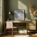 Serene Horizon with Soft Gray and White Tones