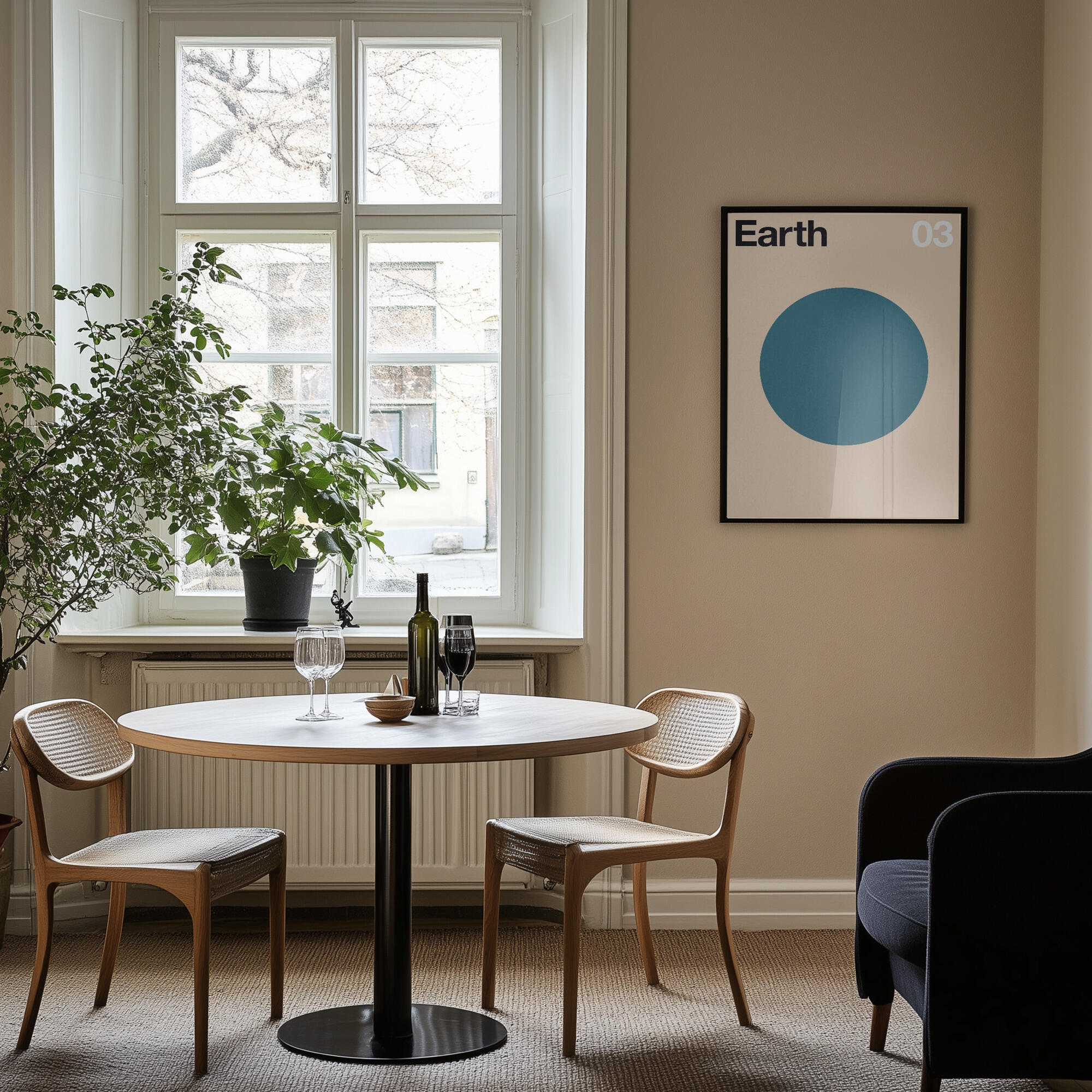 Minimalist Blue Planet