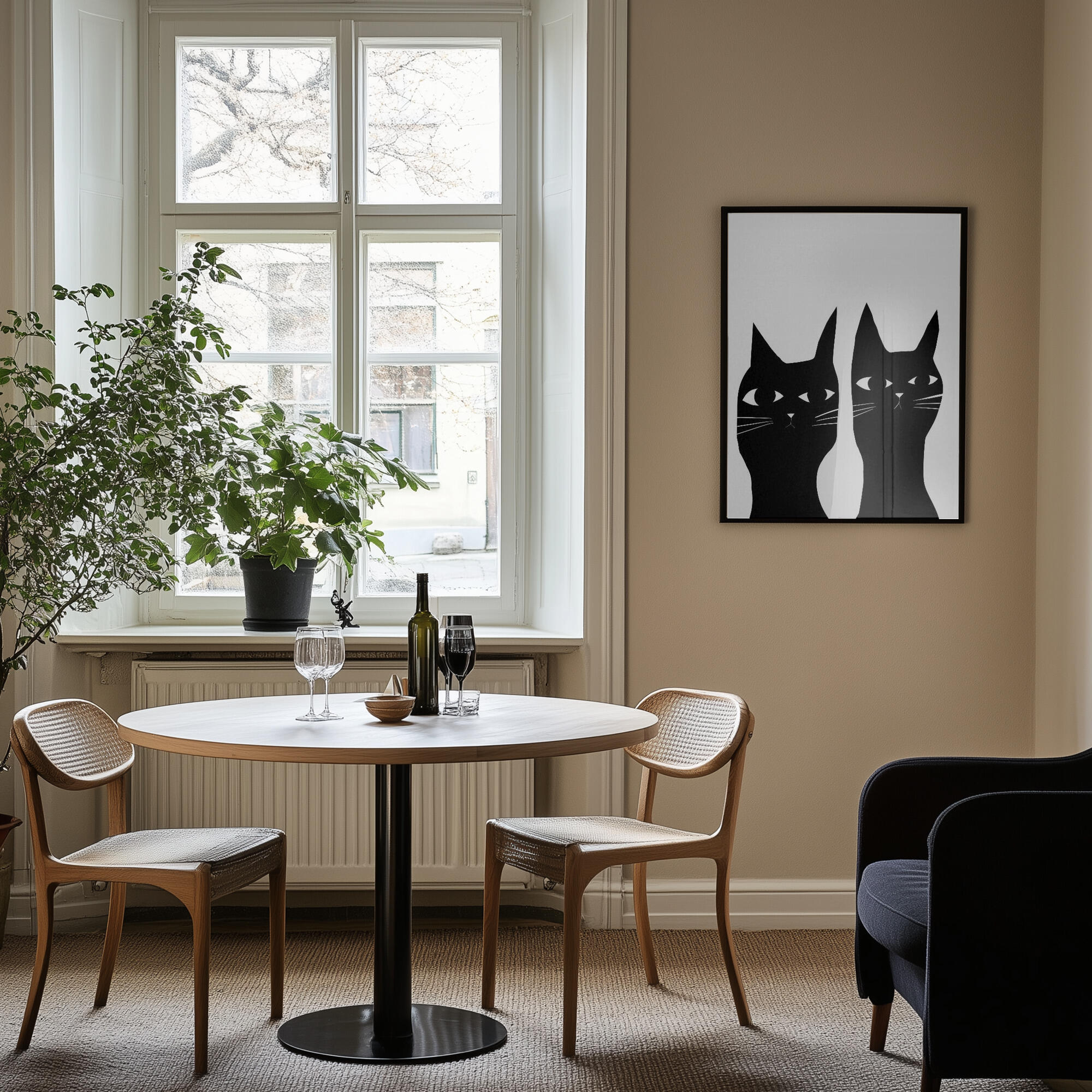 Two black cats