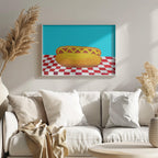Hot Dog With Mustard Red Check Blue