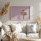 Atomic Pink Starburst Vintage Sign