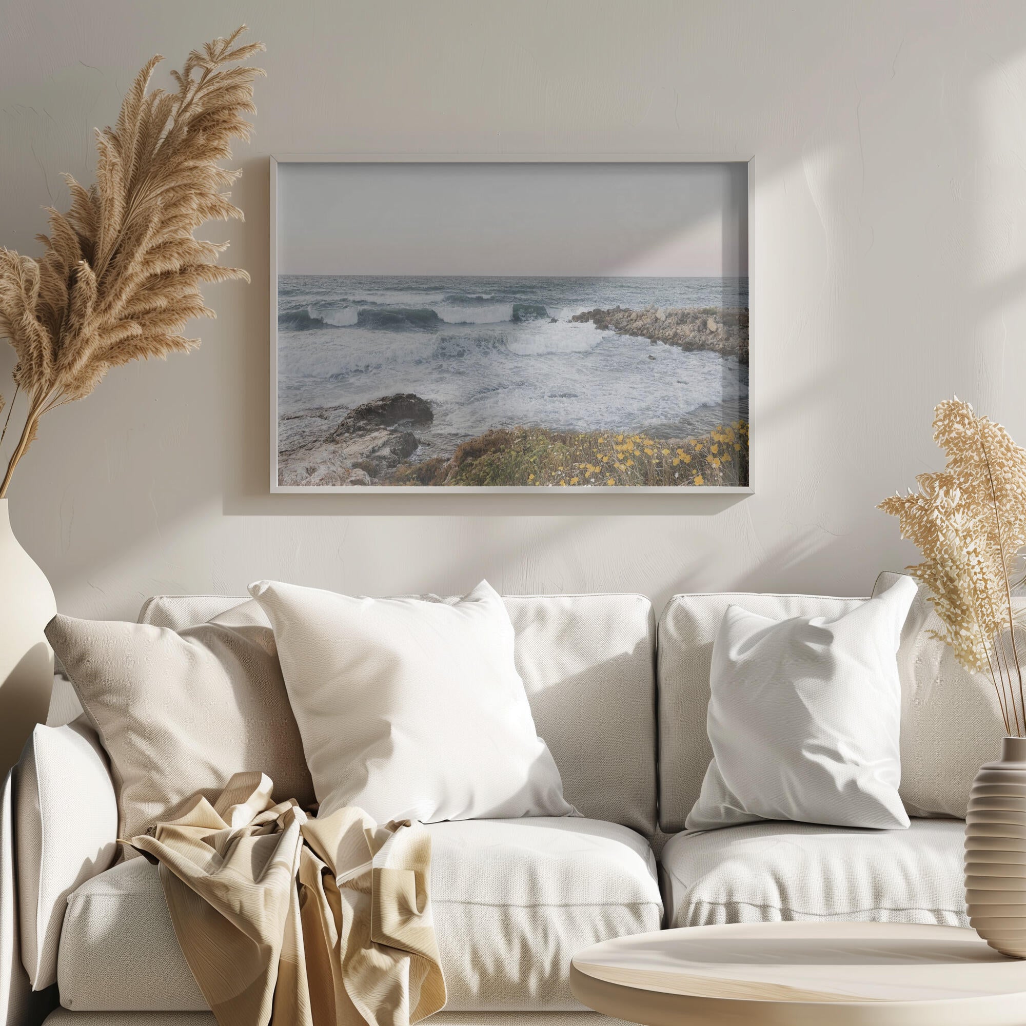 Seascape and poppies