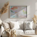 Dynamic Brushstrokes of Orange Green and Purple