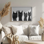 Four black cats