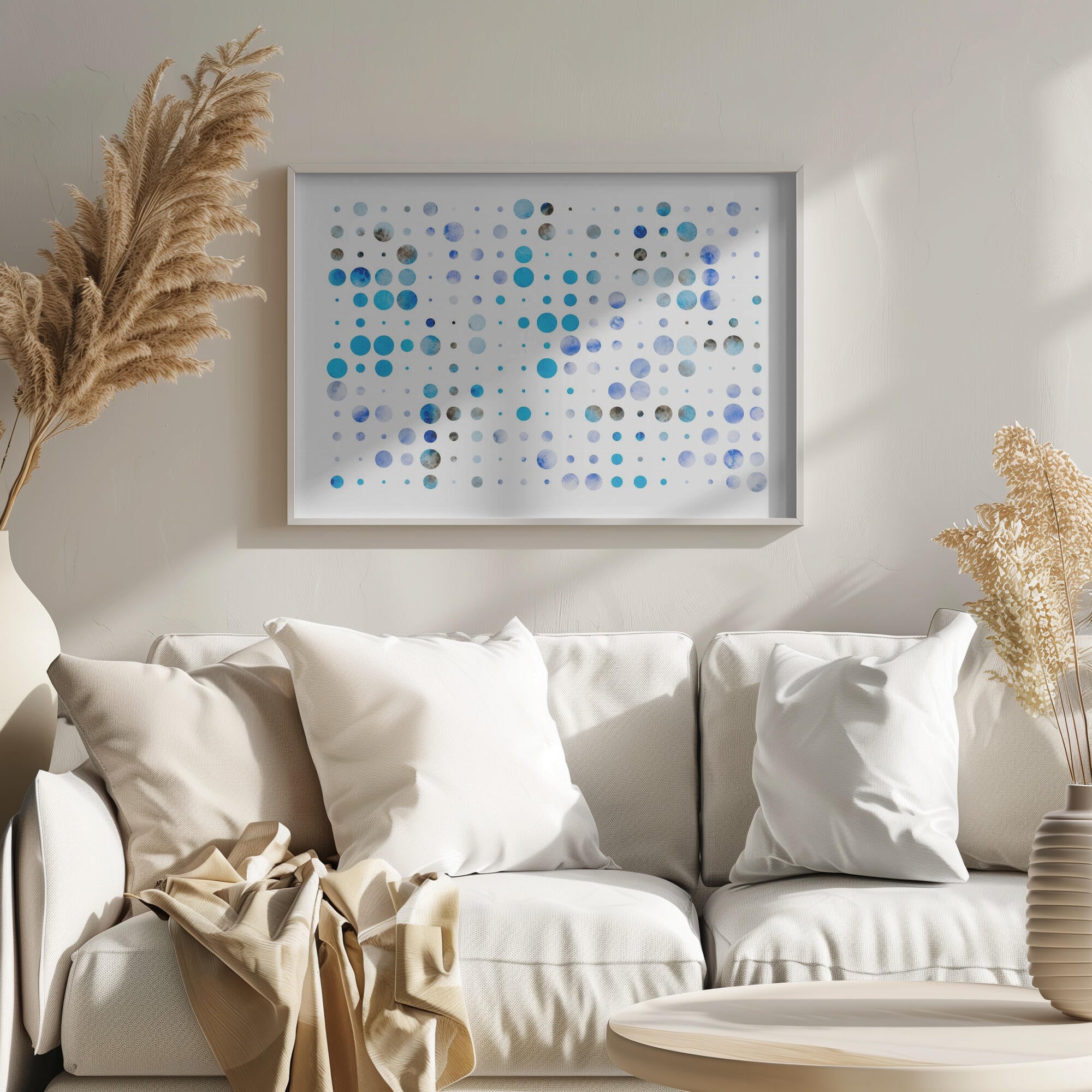 Blue Watercolor Dots