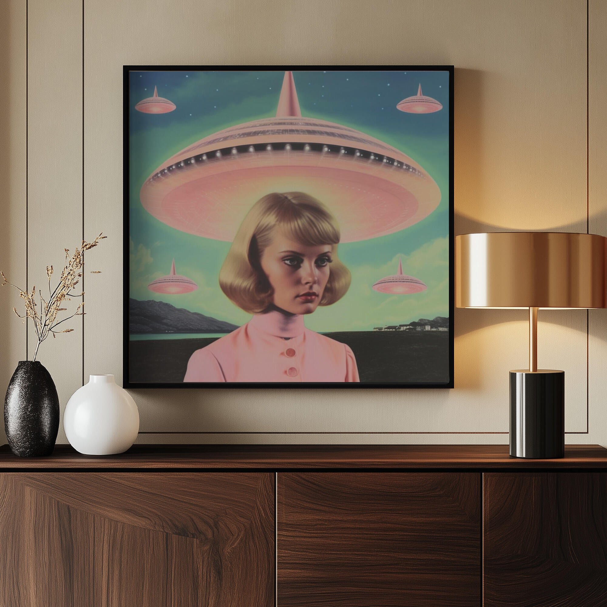 UFO Barbie Collage Art