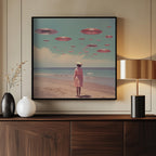 Space Beach Collage Art