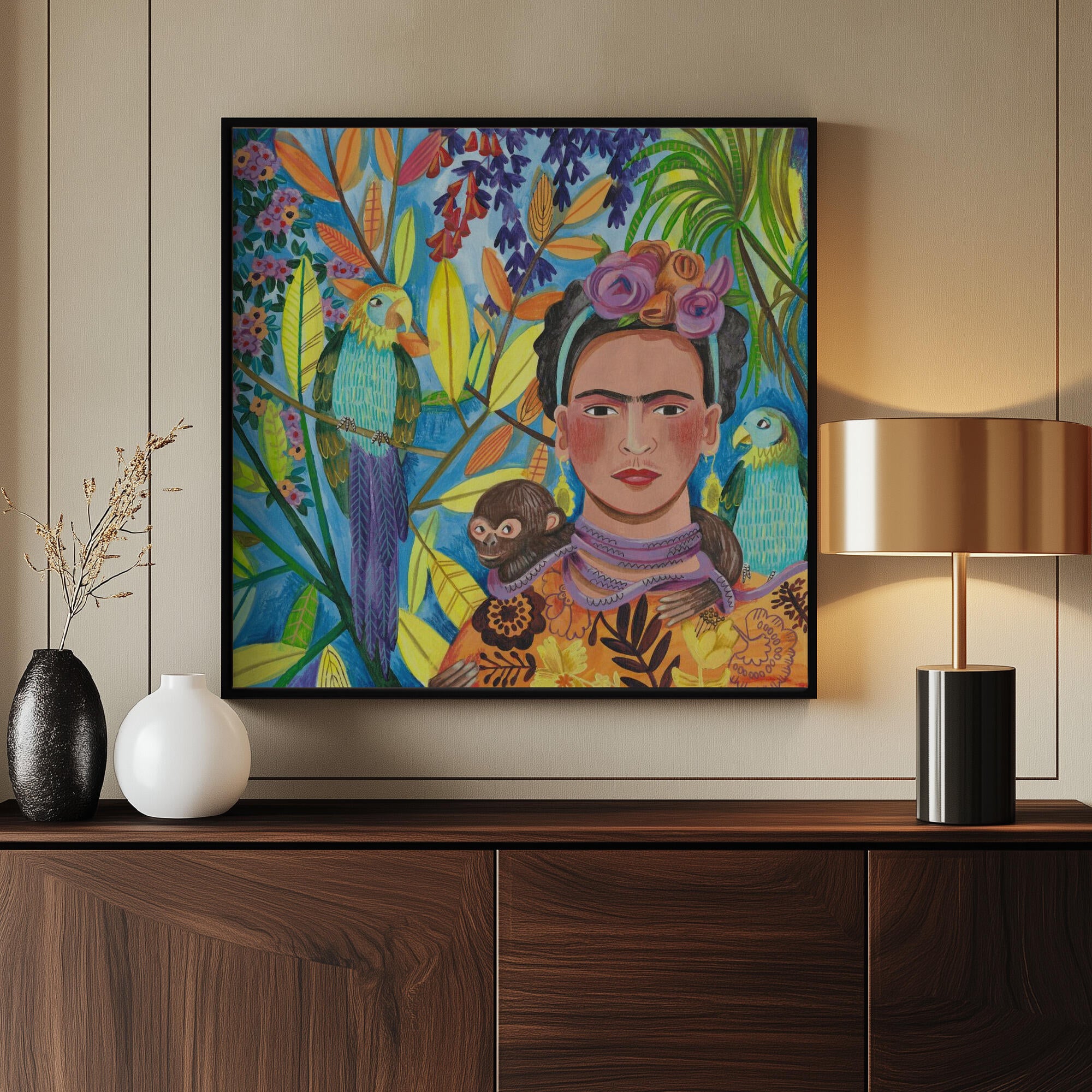 Frida and her parrots
