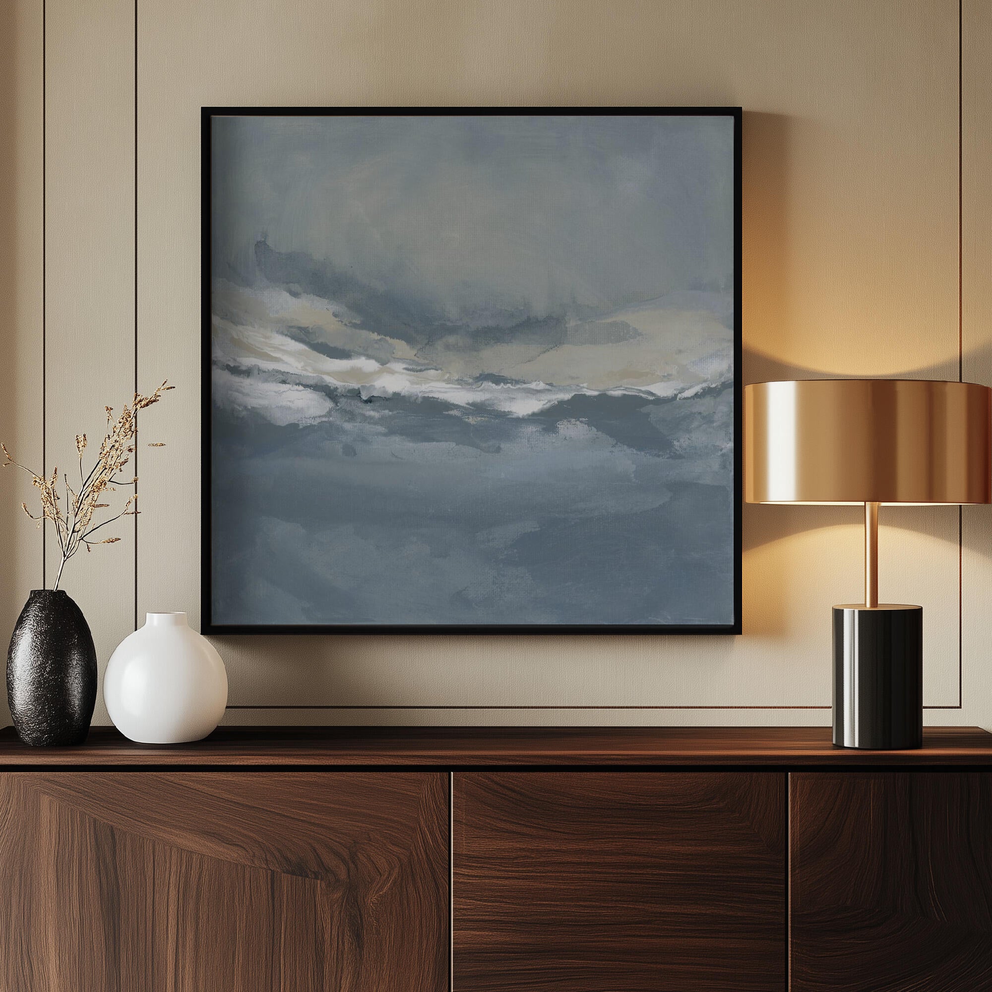 Serene Rolling Waves Beneath a Tranquil Sky