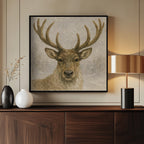 Deer In Snowy Winter Forest