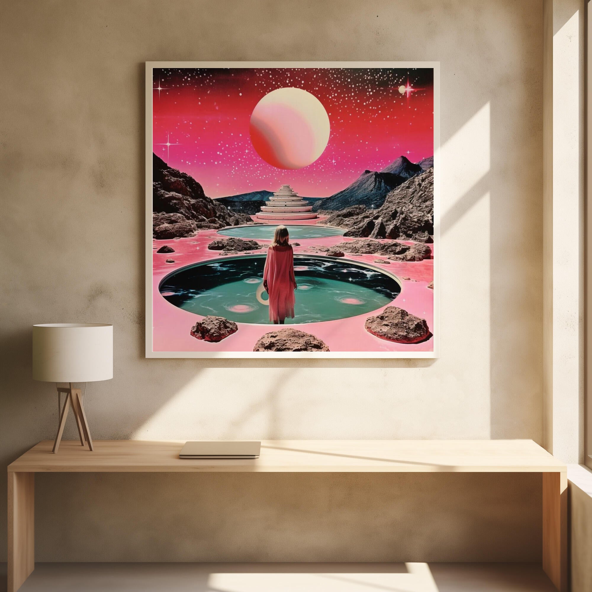 A Woman in Gazes at a Cosmic Landscape