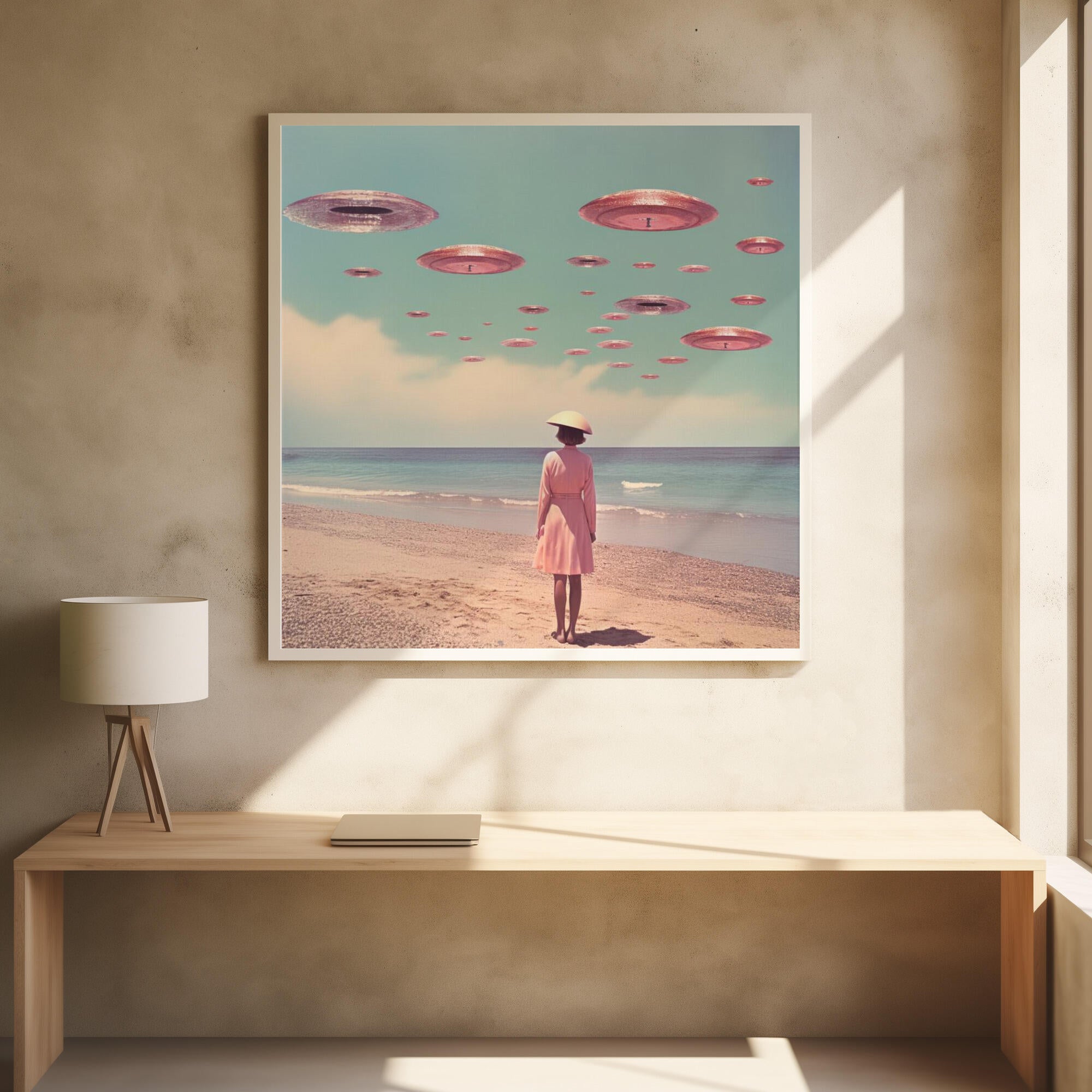Space Beach Collage Art