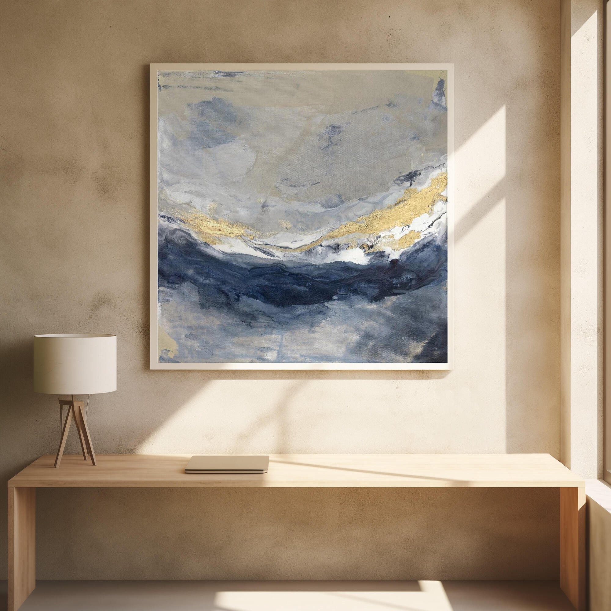Layers of Blue Gray and Gold Tones