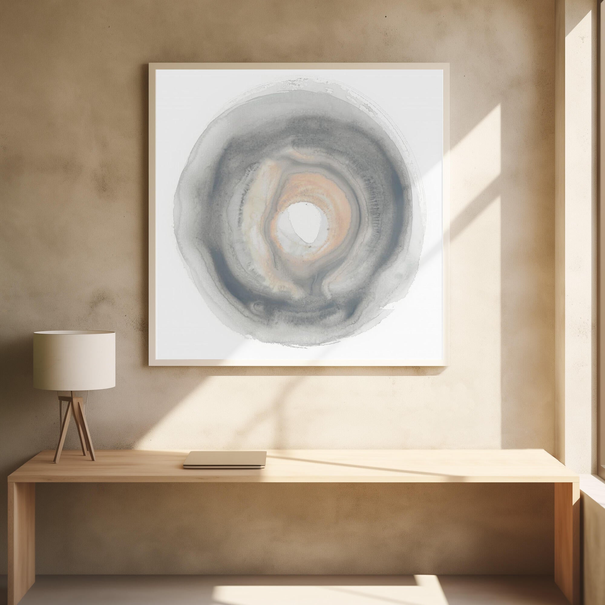 Calm Circles with Muted Gray and Beige Tones