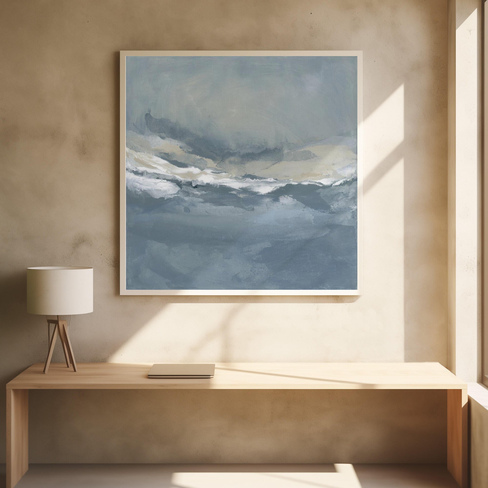 Serene Rolling Waves Beneath a Tranquil Sky