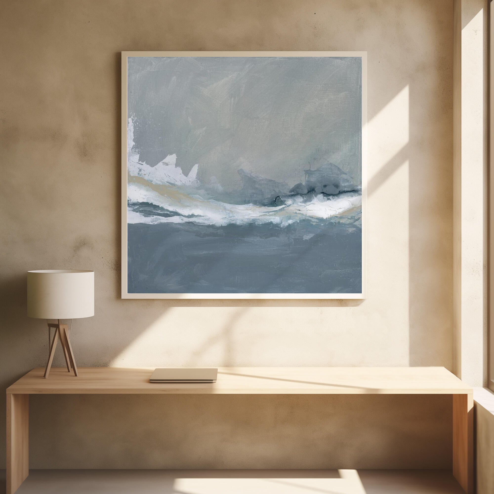 Dynamic Ocean Waves Under a Cloudy Sky