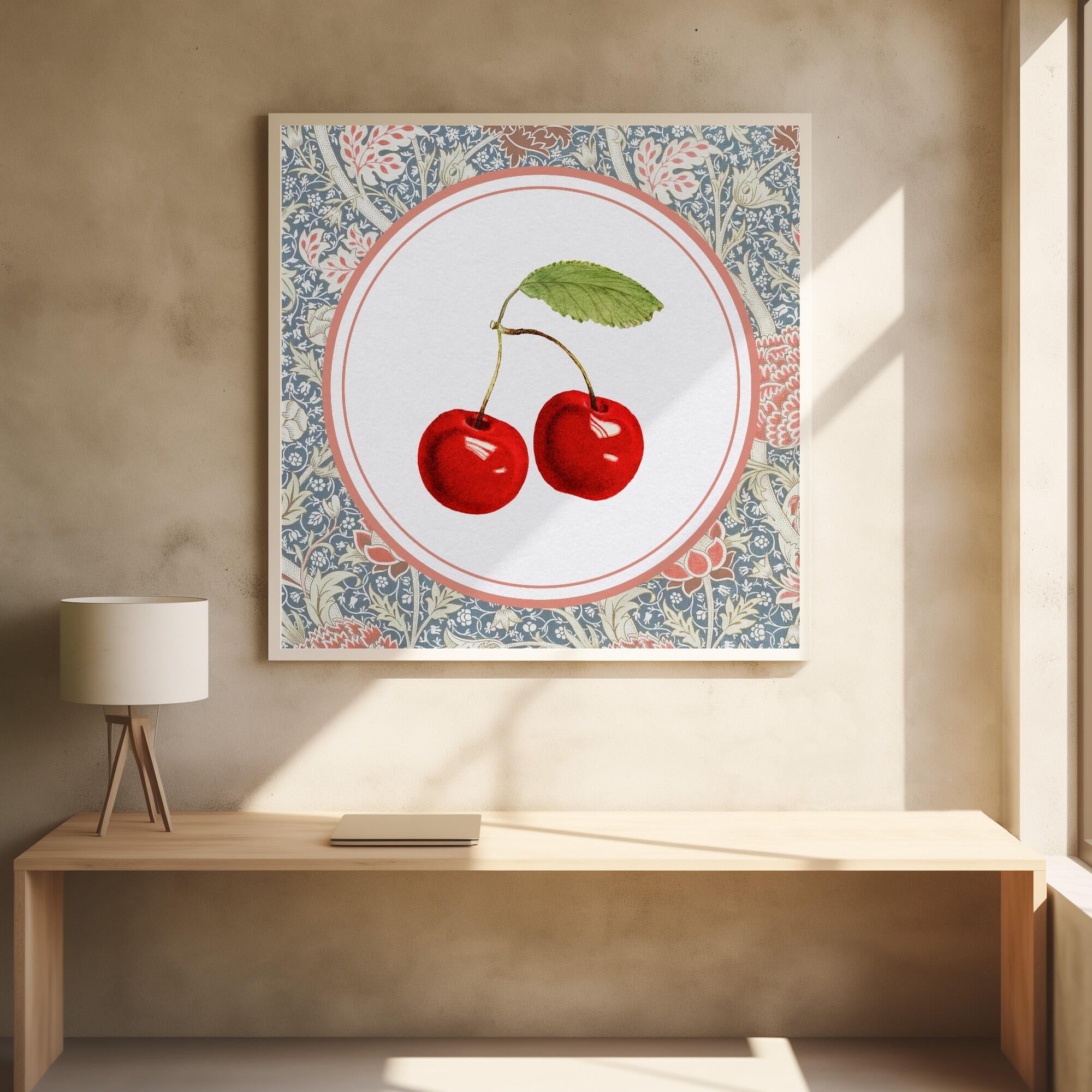 Vintage Cherry Botanical Pattern