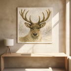 Deer In Snowy Winter Forest