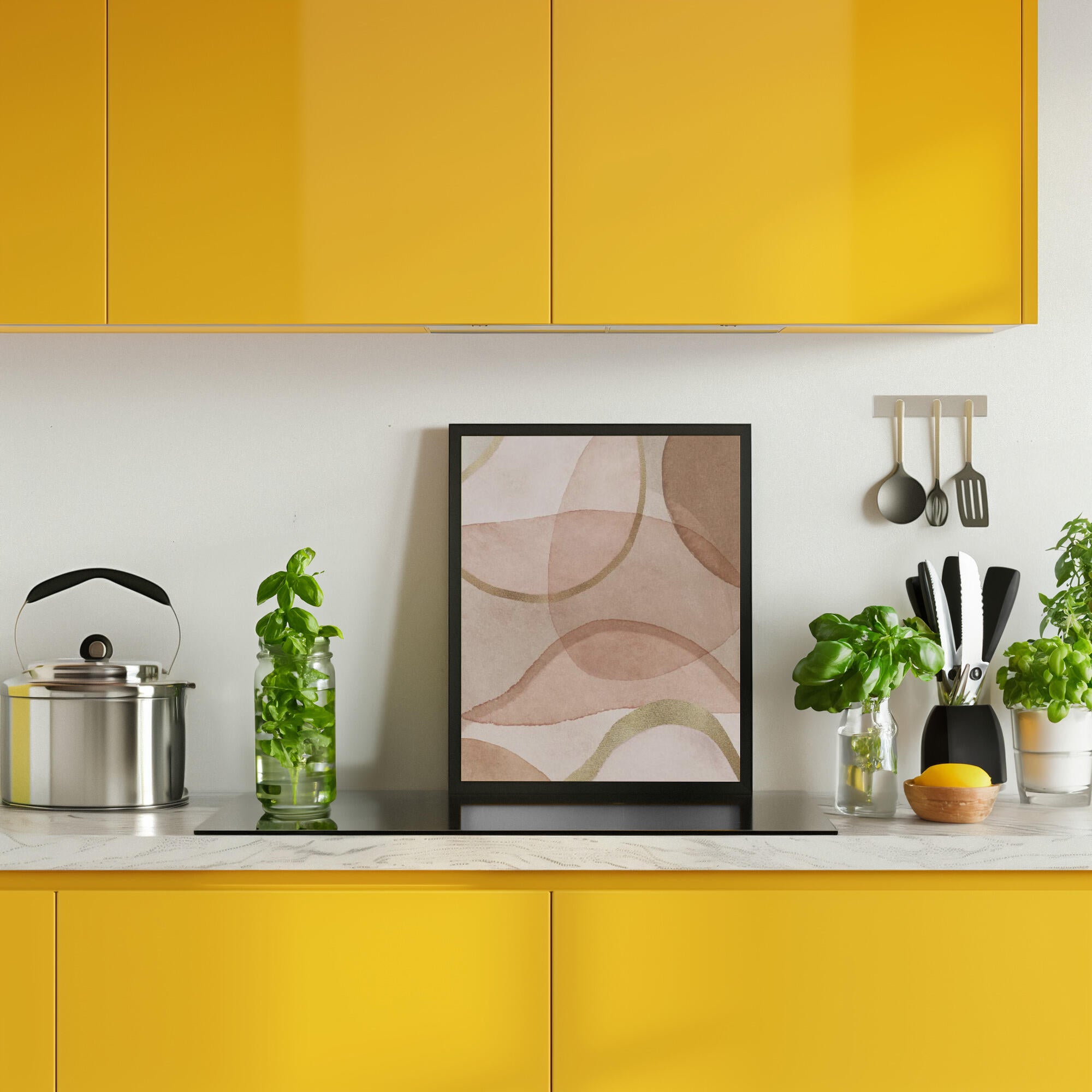 Blush and Brown Abstract