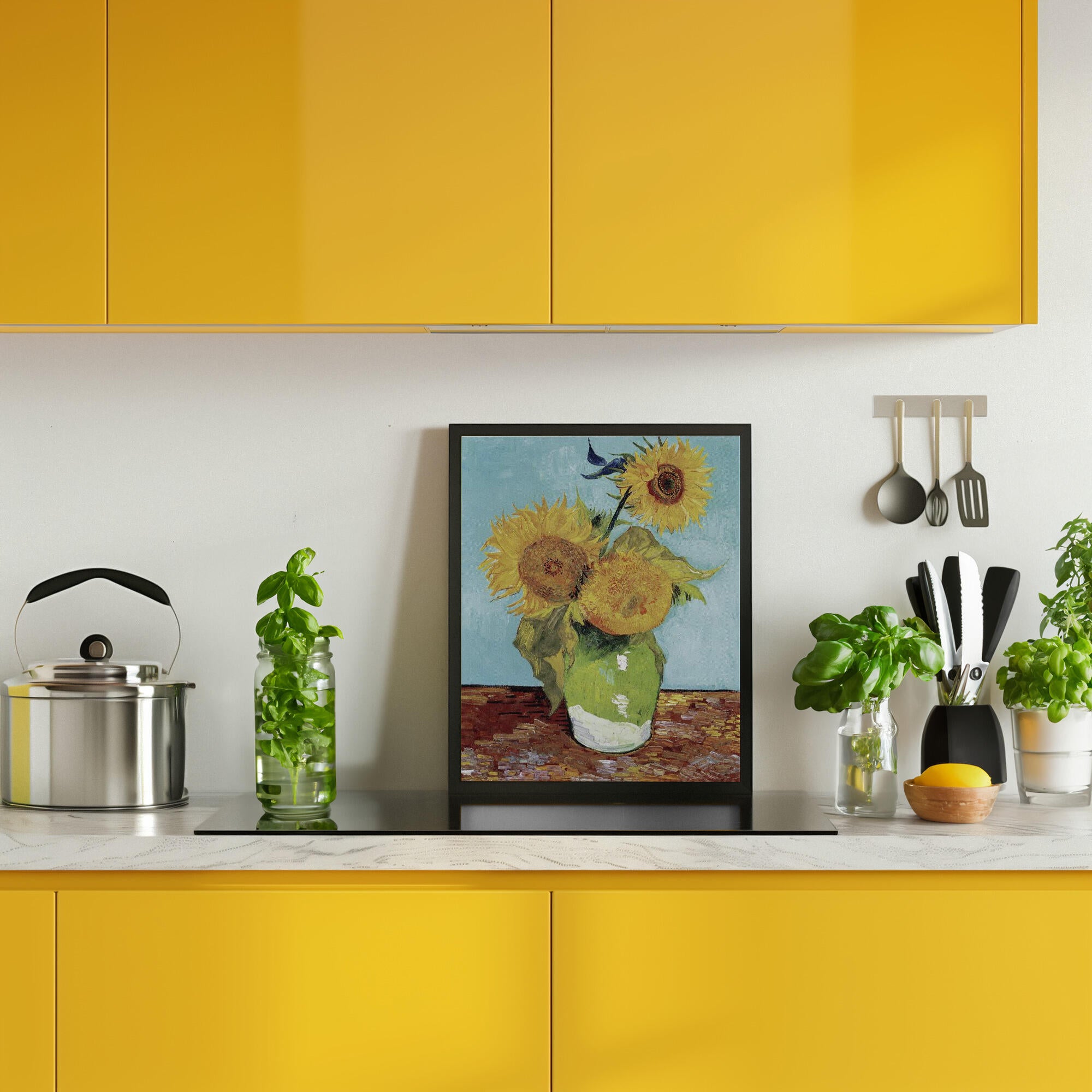 Vase With Three Sunflowers