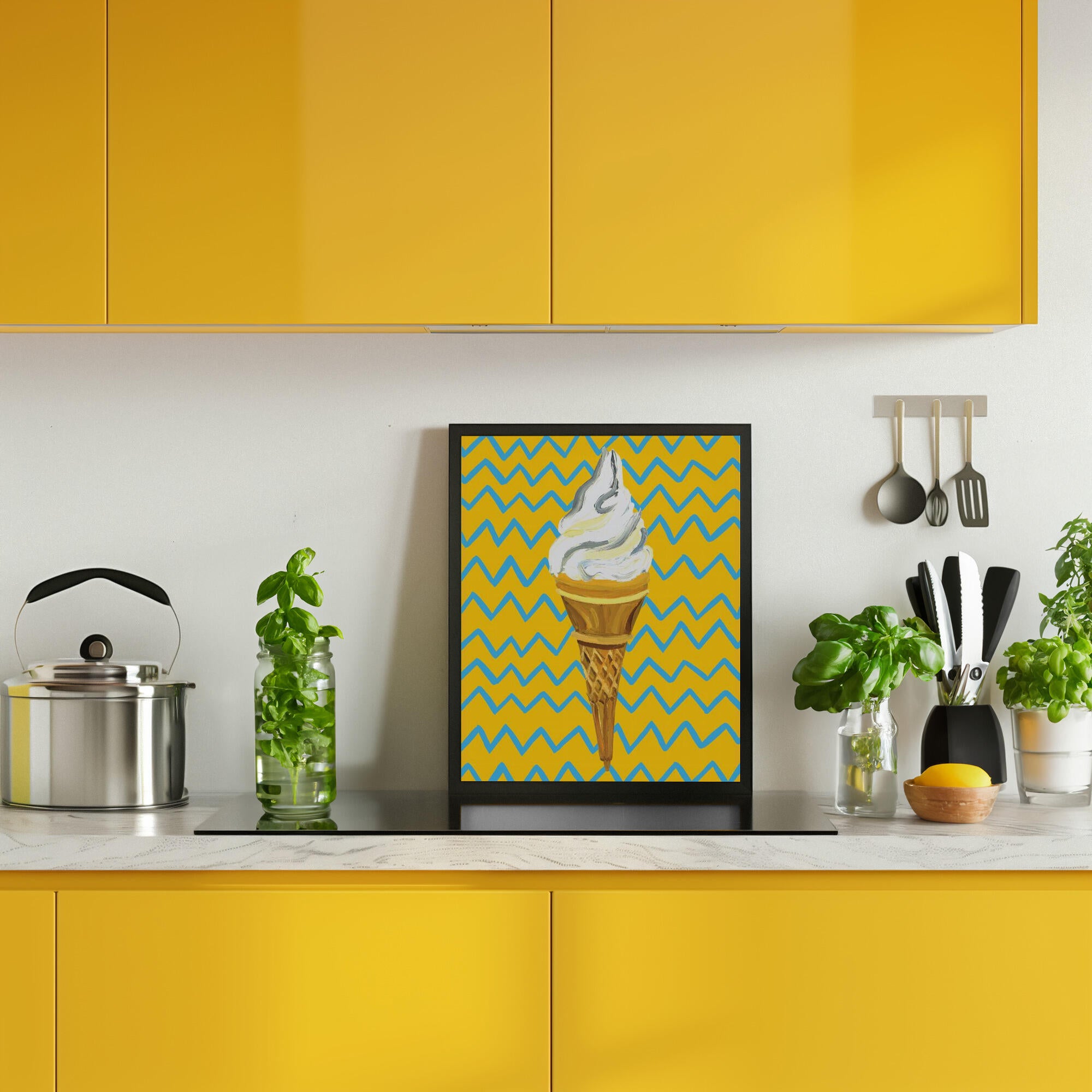 Ice Cream Yellow Zigzag