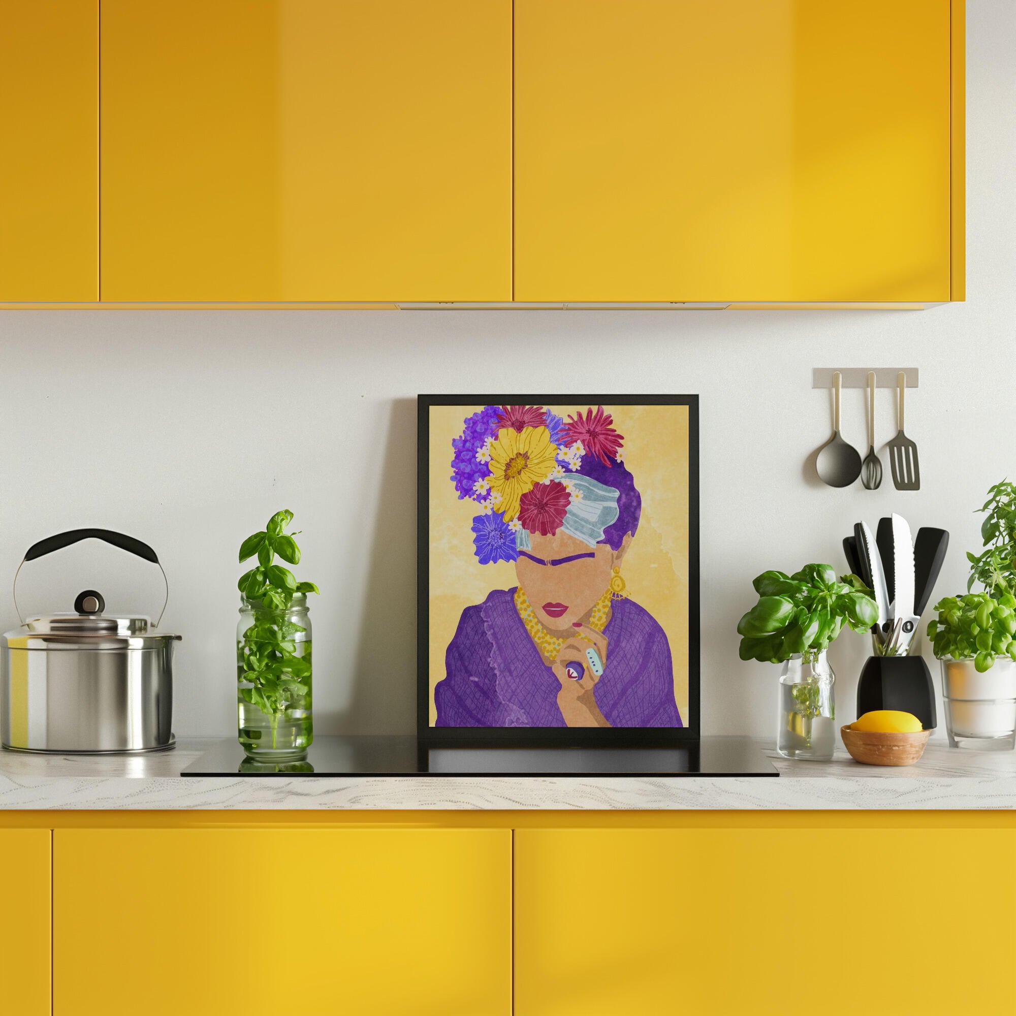 Frida and flowers