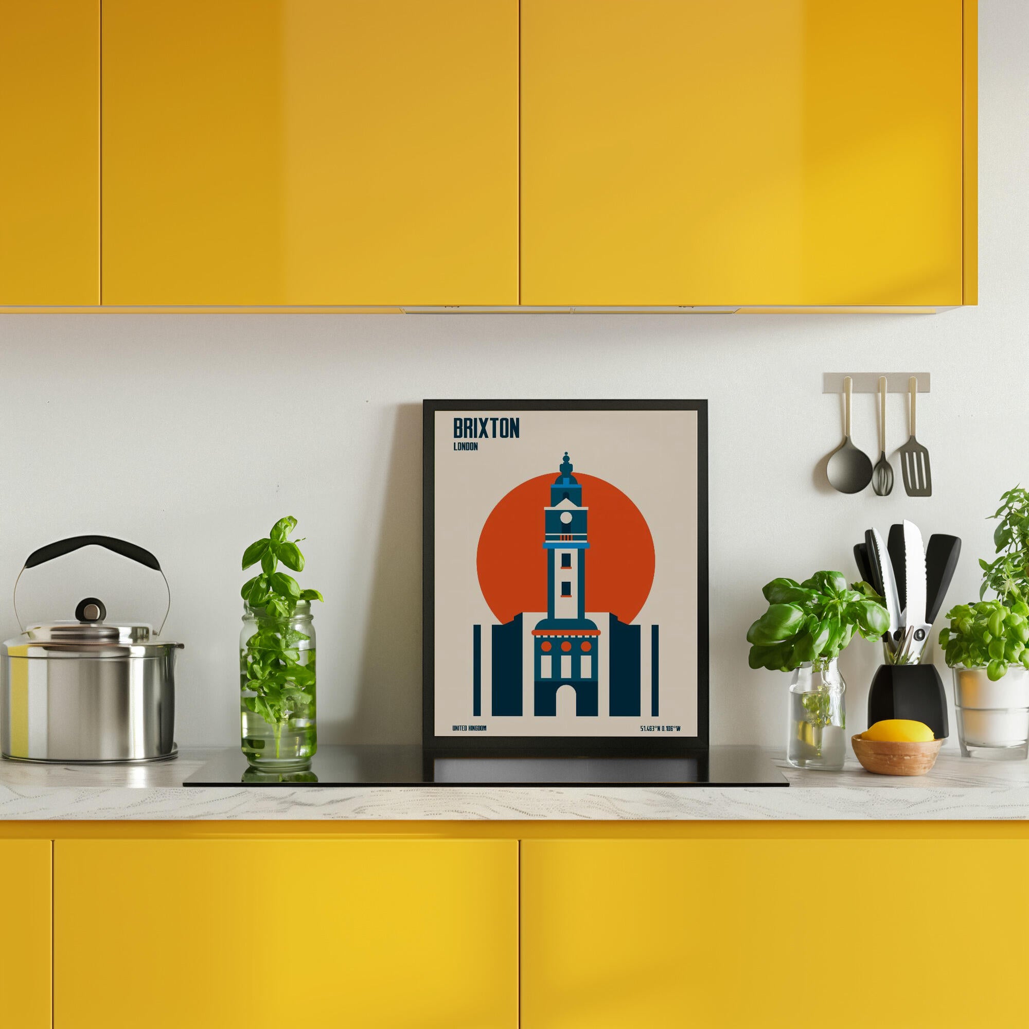 Brixton Tower Retro Travel Print