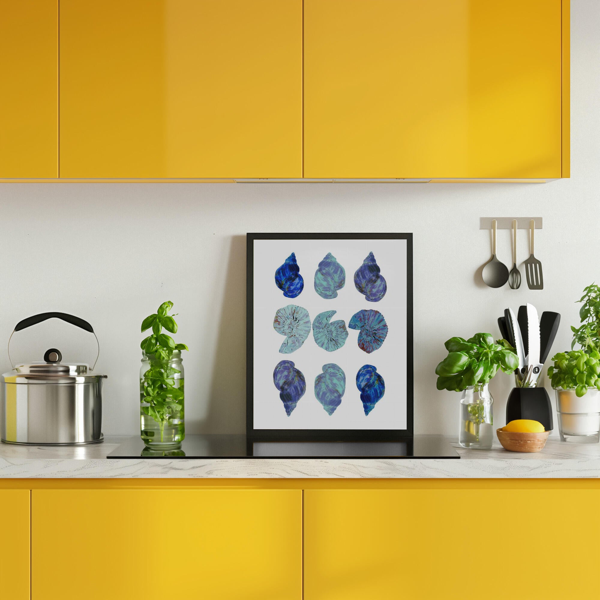 Blue Sea Shells Poster
