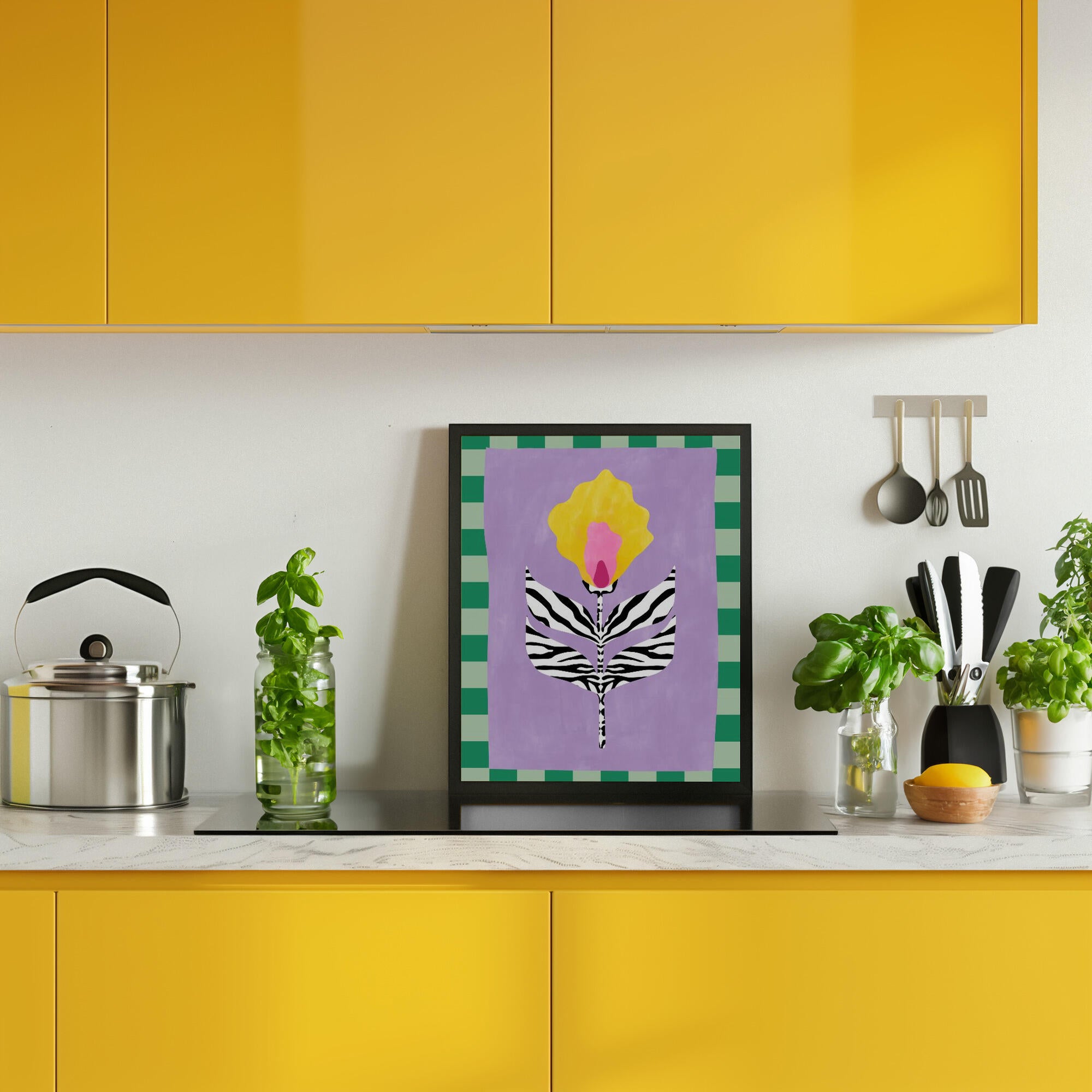 Flower with Zebra Patterned Leaves