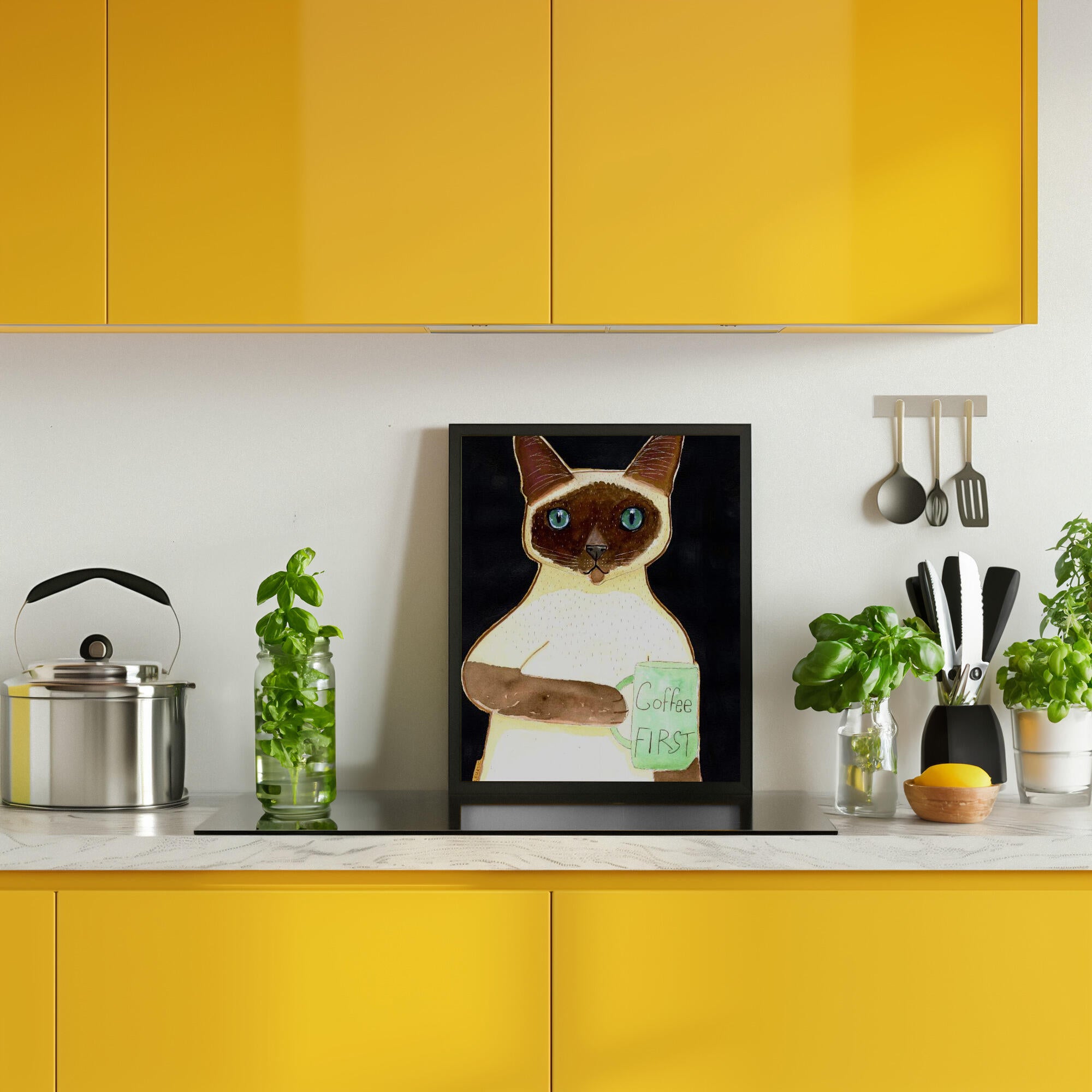 coffee cat 2 Siamese
