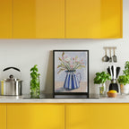 Fresh flowers in a striped vase I