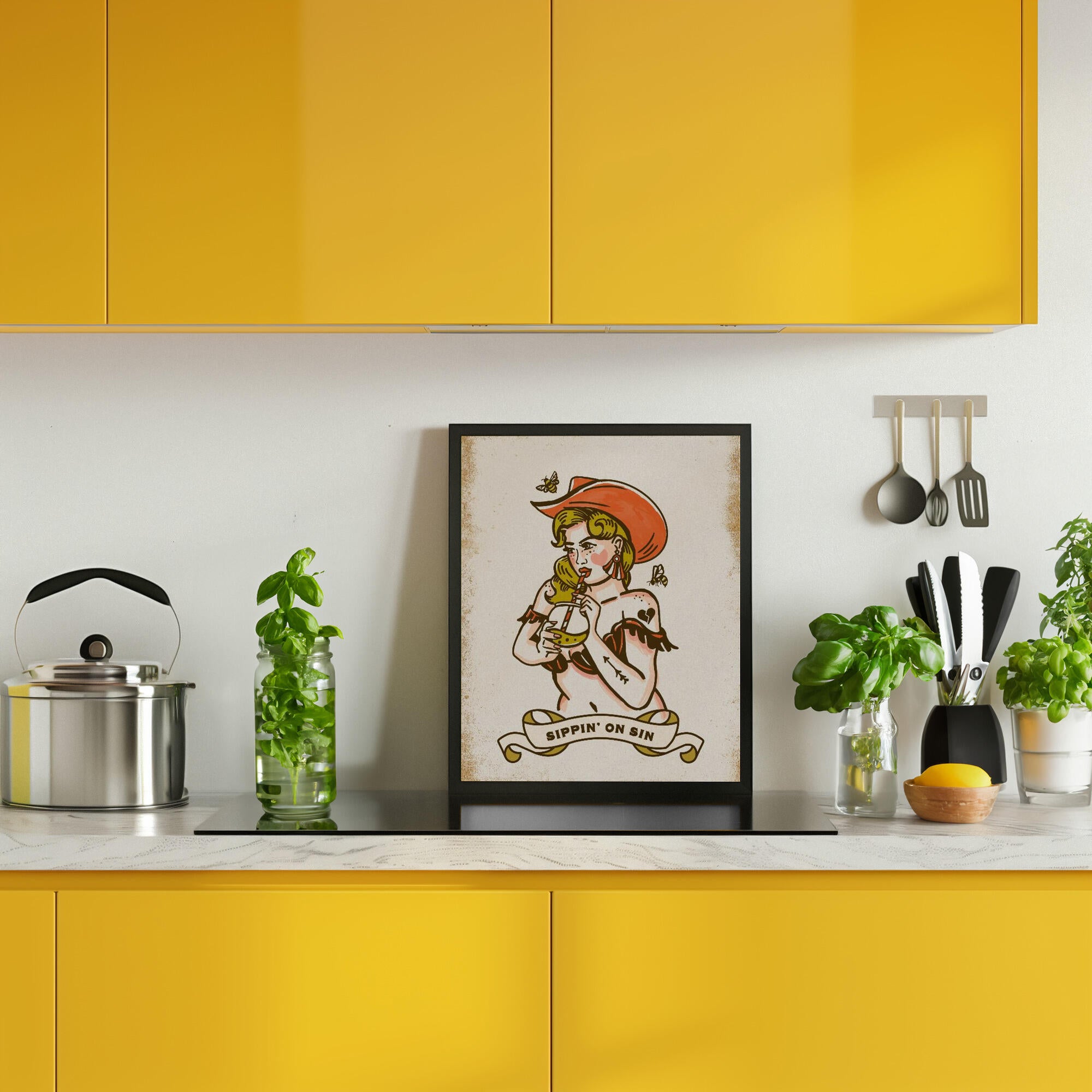 Sippin On Sin Cute &amp; Sassy Cowgirl Art