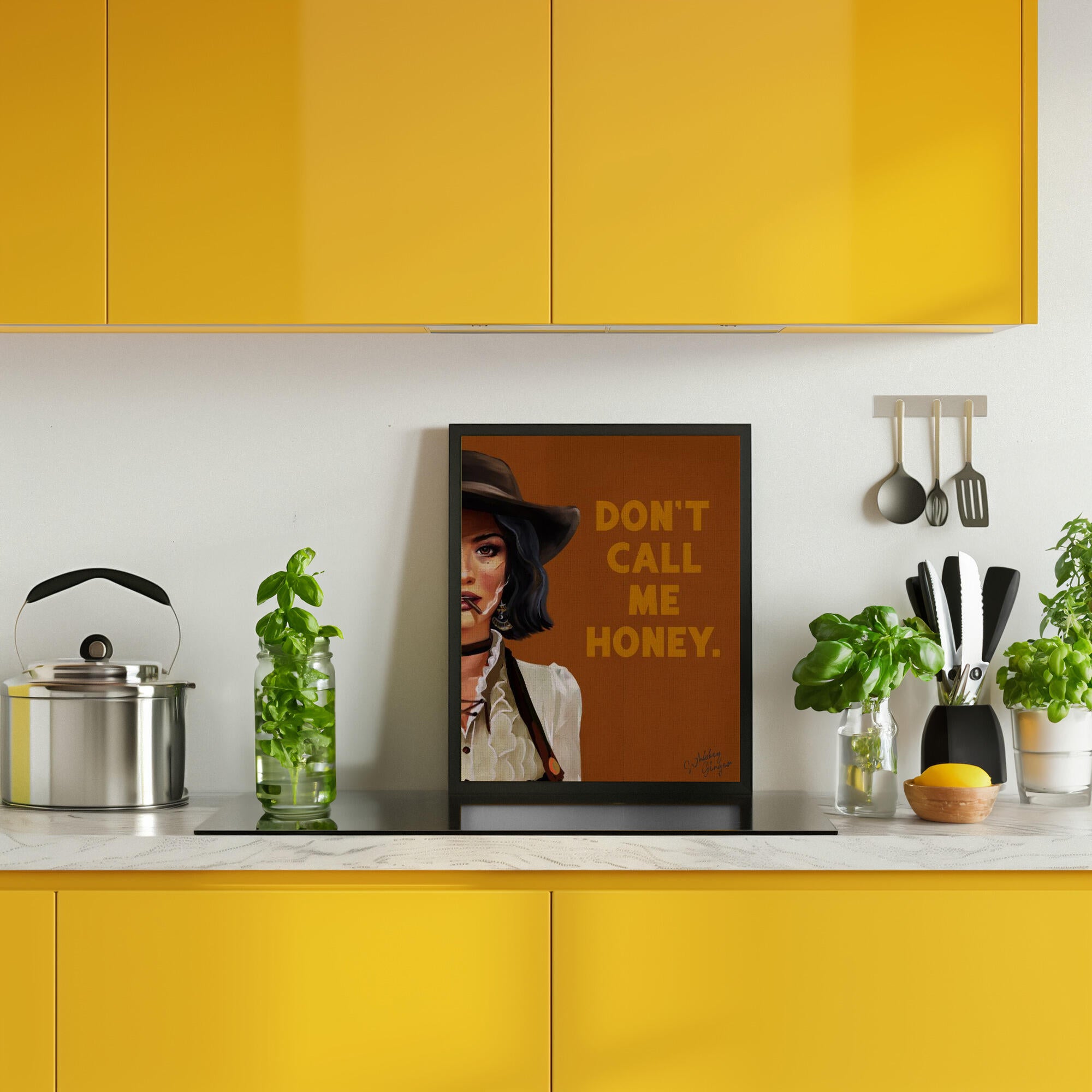 Don't Call Me Honey Badass Western Cowgirl Art